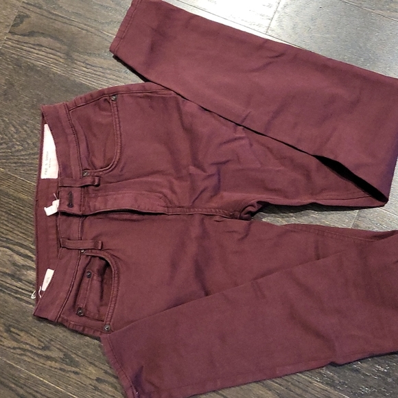 💯Auth rag & bone burgundy skinny high waist Jeans Size 26 - Picture 6 of 7